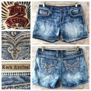 Rock Revival Hanaya embellished Distressed shorts